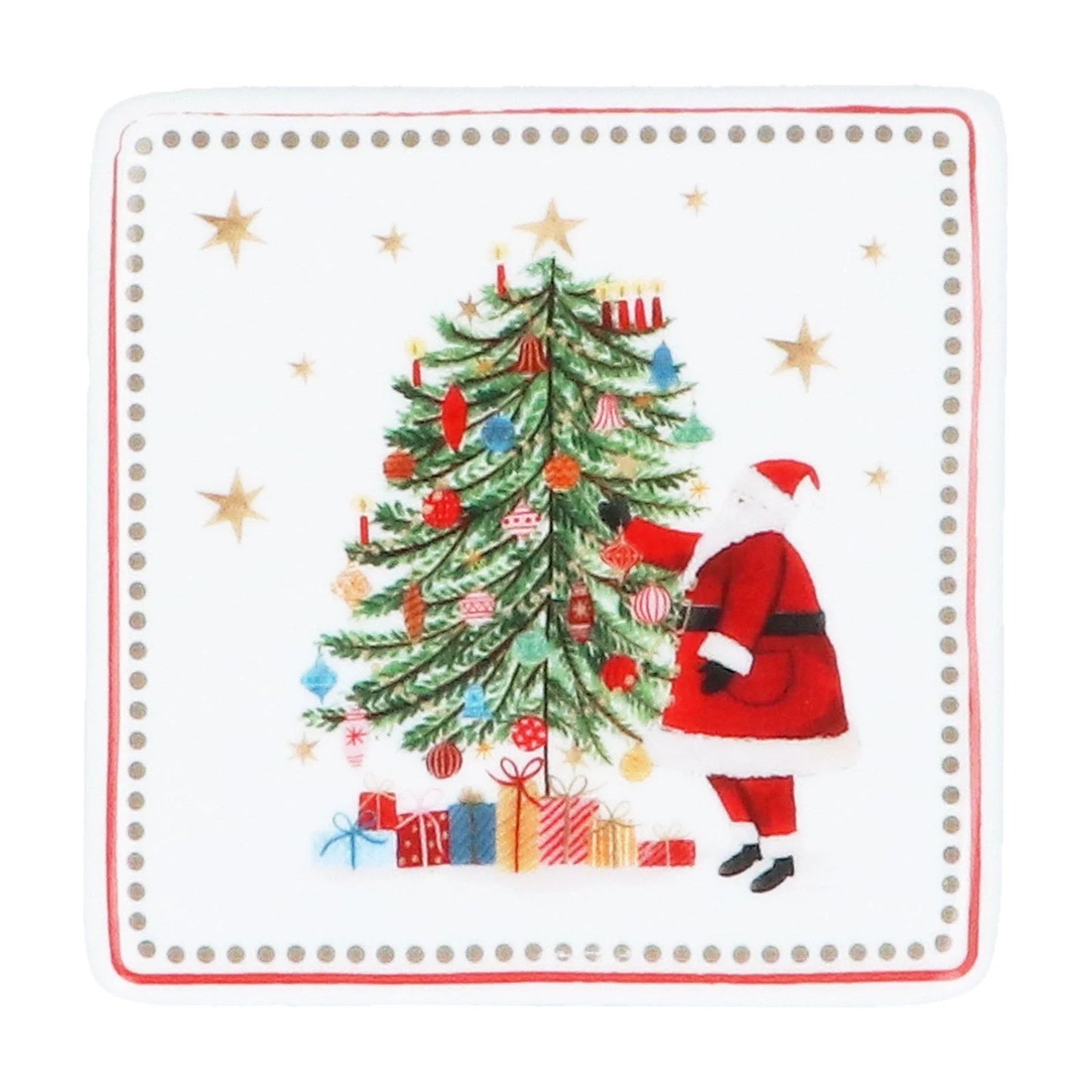 Nostalgia Santa & Tree Porcelain Coaster