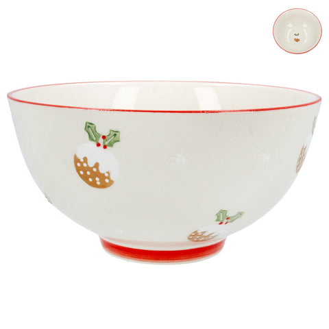 Christmas Pudding Stoneware Ceramic Bowl | Lge