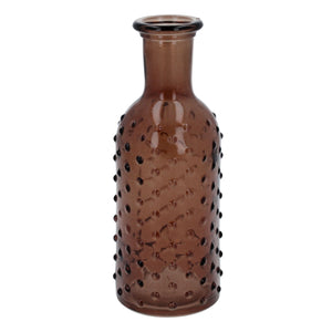 Dark Amber Dimple Glass Bottle Vase