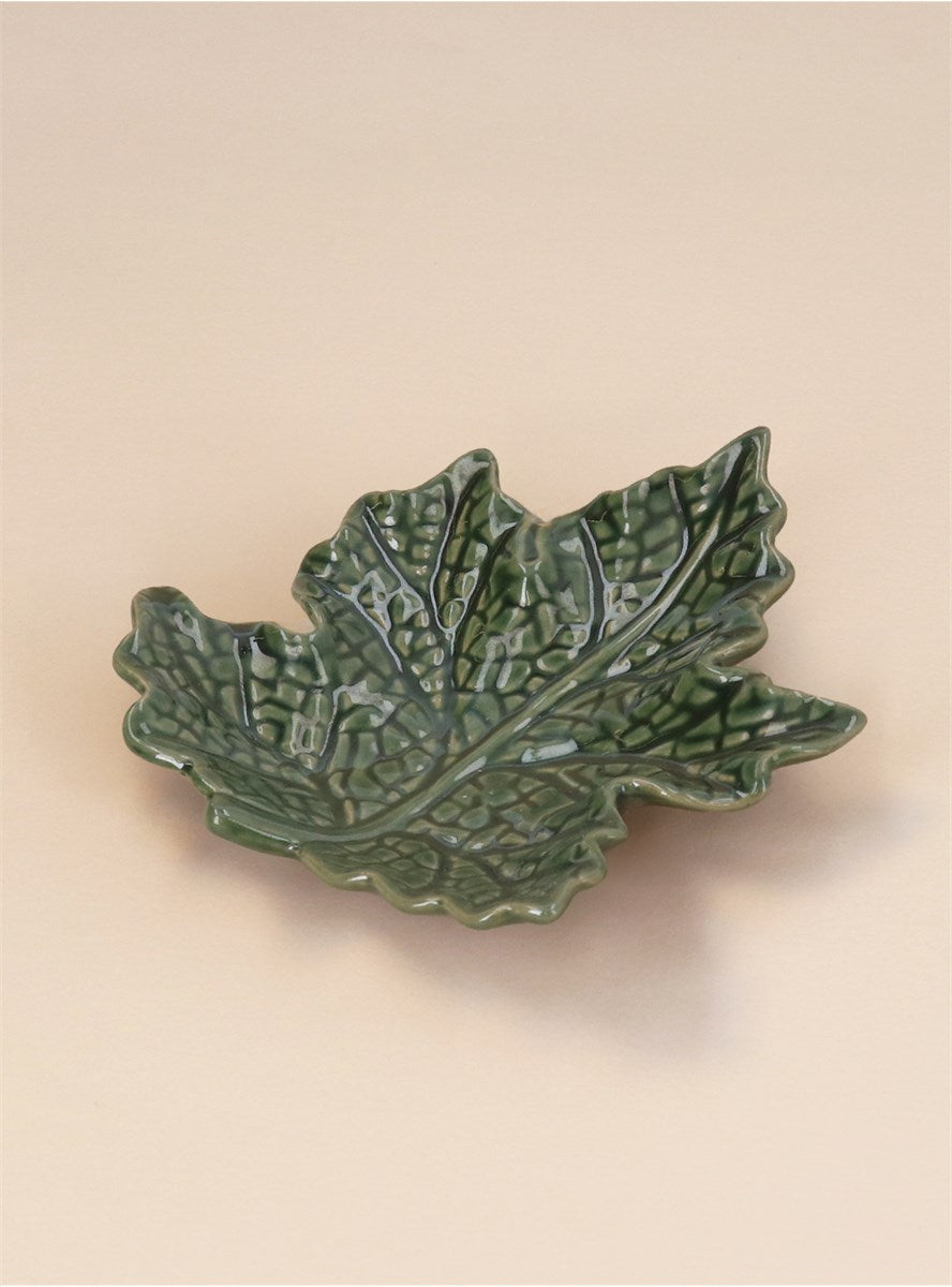Mini Dish - Green Maple Leaf