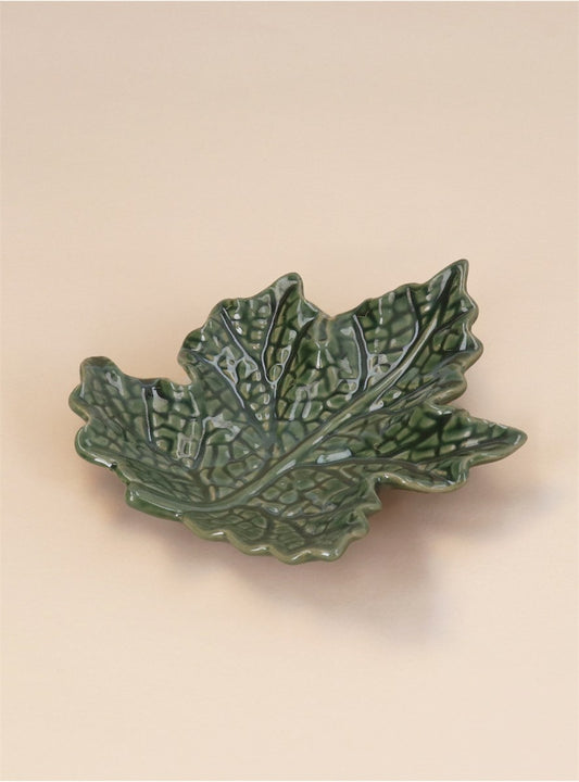 Mini Dish - Green Maple Leaf