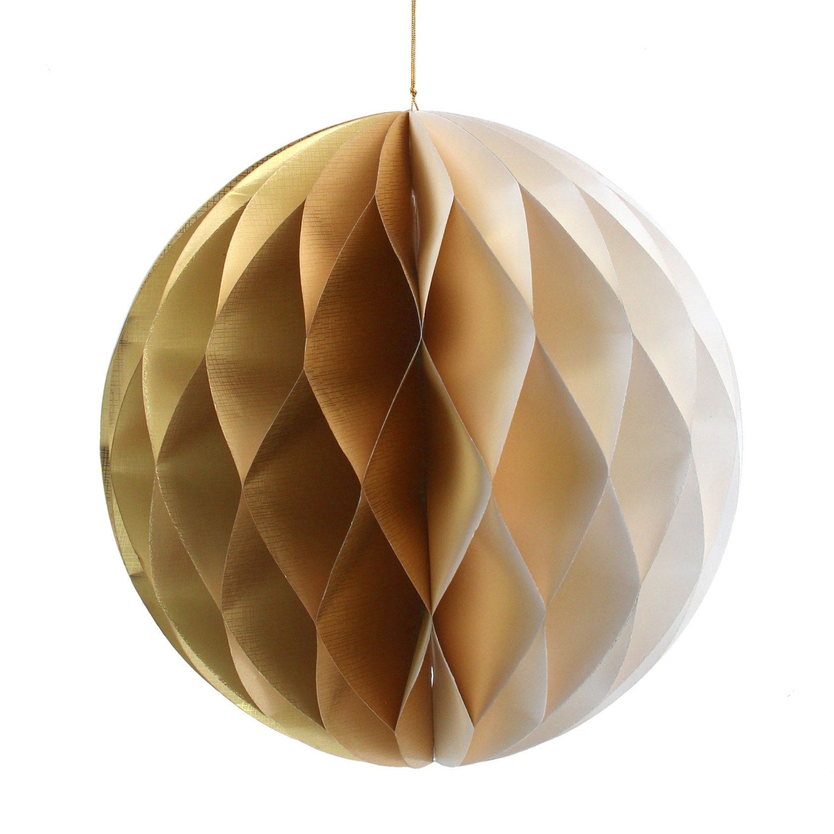 Gold/whitec paper honeycomb ball lge