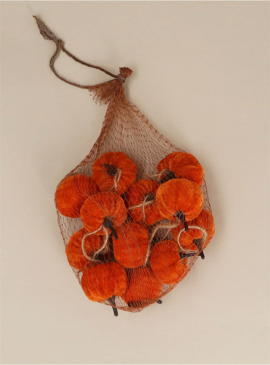 Bag of 12 Hanging Decorations | Orange Mini Pumpkin Mix