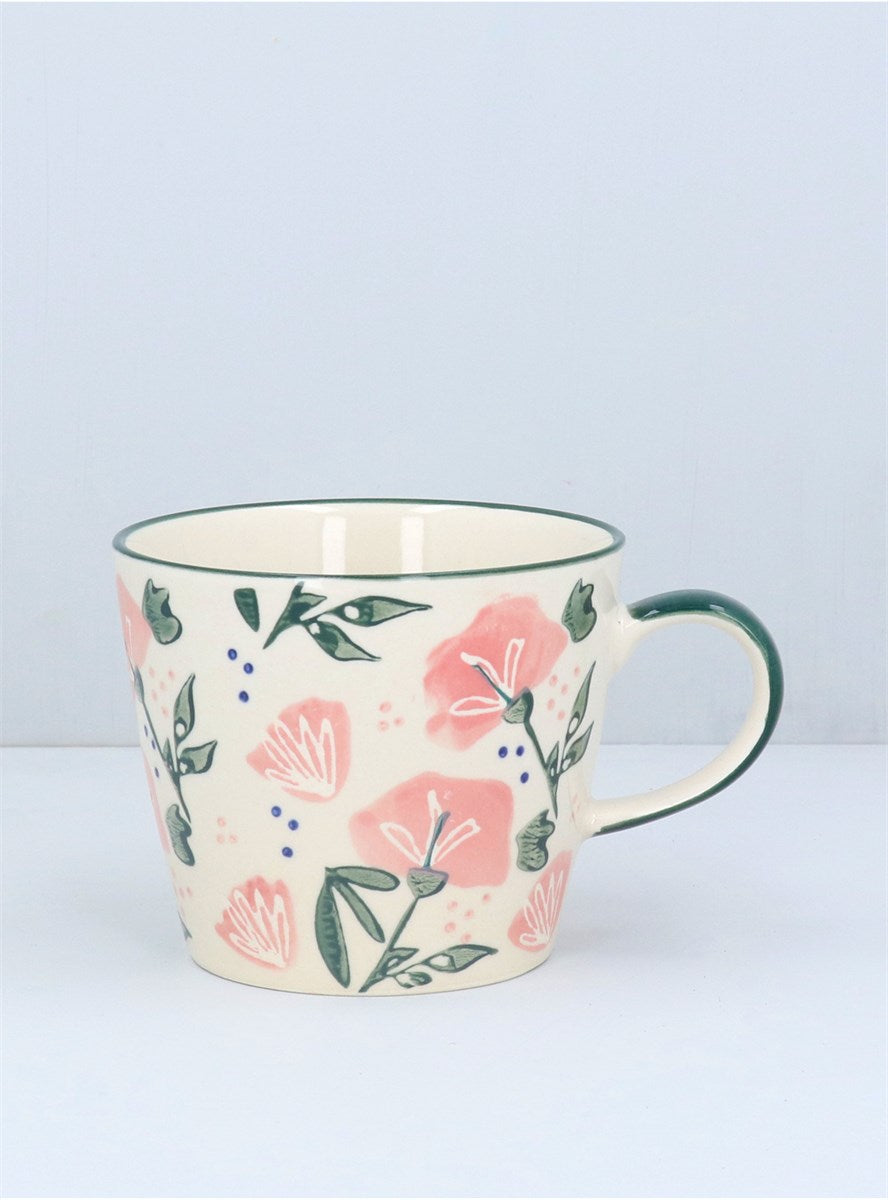 Pink Sweetpea Stoneware Mug