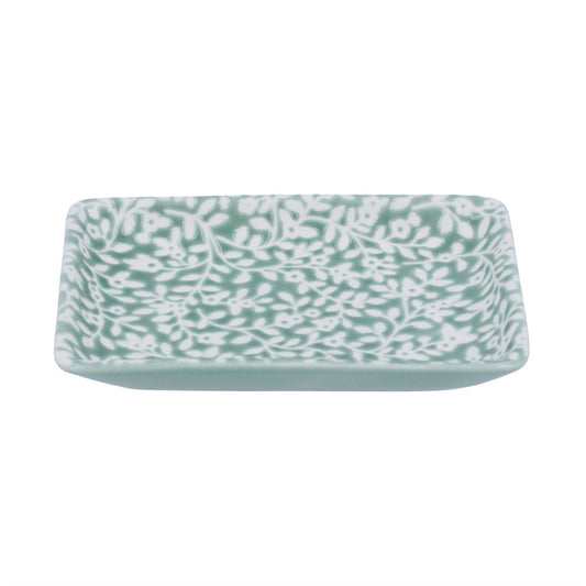 Small Green Floral Vines Trinket Dish