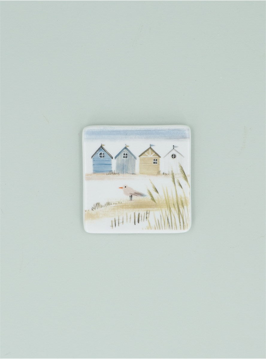 Beach Huts | Bone China Coaster