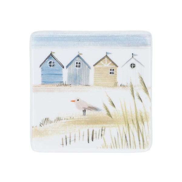 Beach Huts | Bone China Coaster