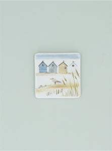 Beach Huts | Bone China Coaster