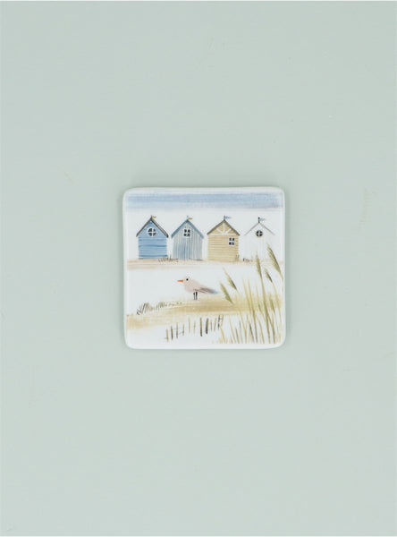 Beach Huts | Bone China Coaster