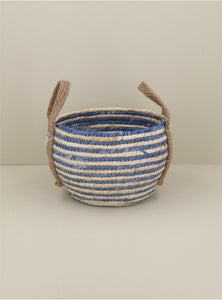 Blue Round Basket with Handles | Small