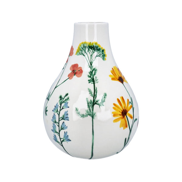 Pear Shaped Floral Ceramic Vase | 22.5cm