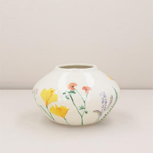 Floral Bowl Shaped Ceramic Vase | 13.5cm