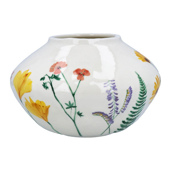 Floral Bowl Shaped Ceramic Vase | 13.5cm