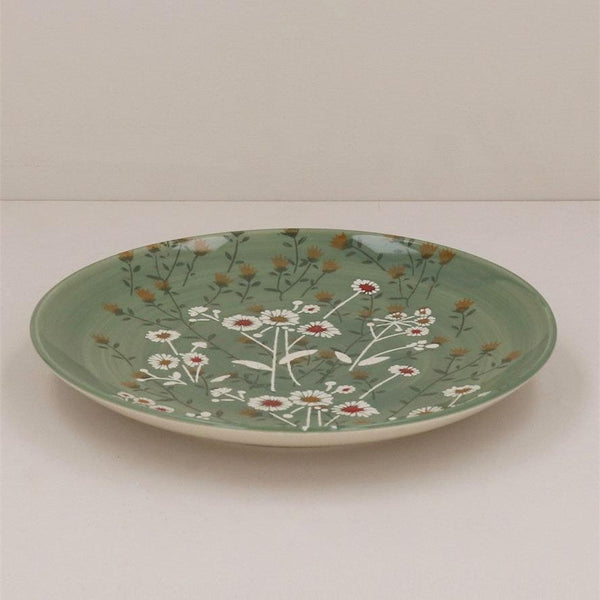 Green Wild Daisy | Stoneware Side Plate