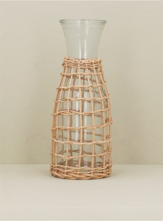Glass & Rattan Carafe