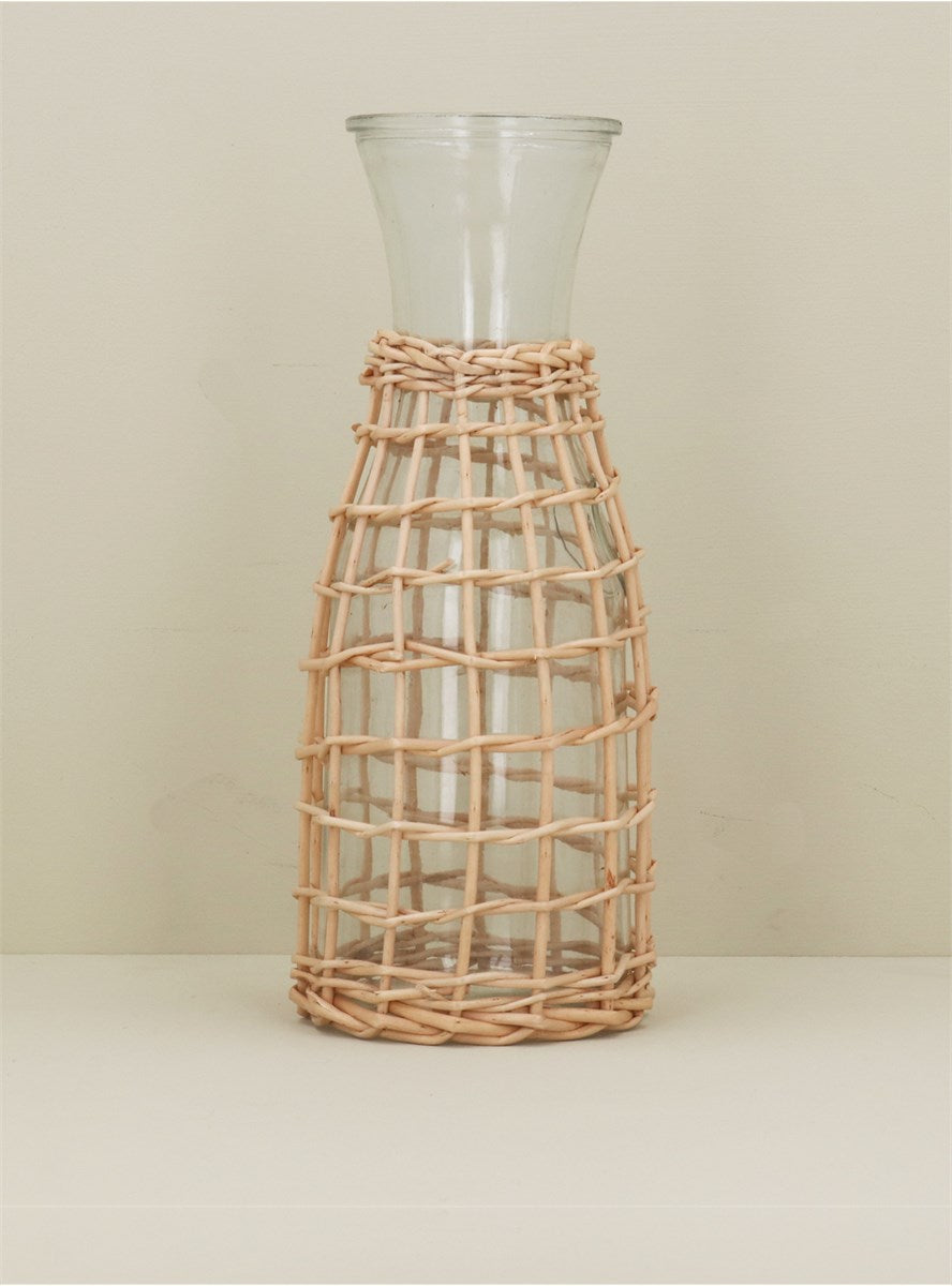 Glass & Rattan Carafe