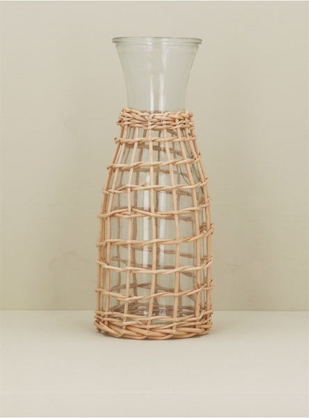 Glass & Rattan Carafe