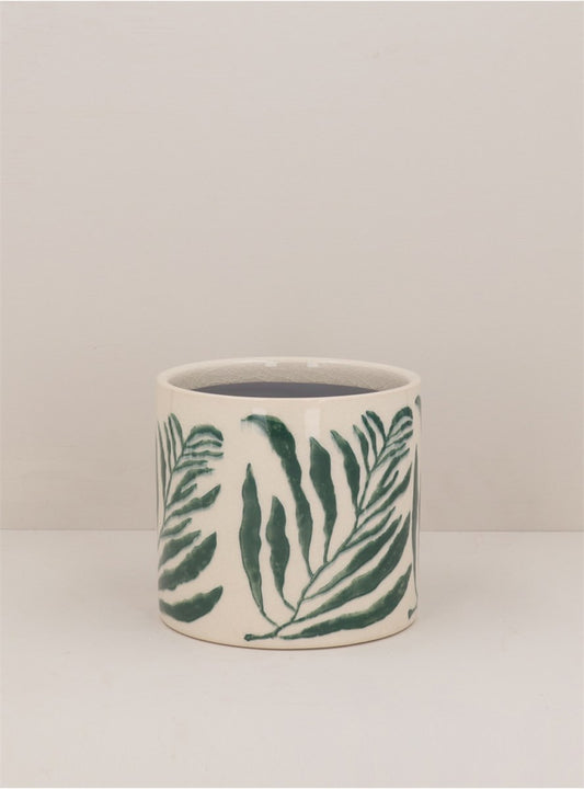 Green Branch Ceramic Pot Cover | Small
