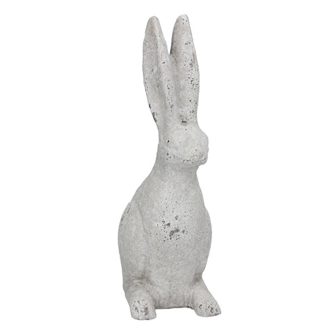 Stone Effect Hare 38cm | White Wash