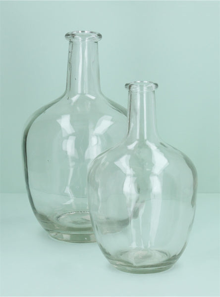 Clear glass rum bottle vase lge