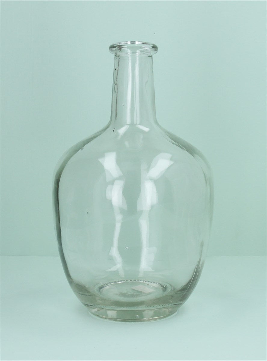 Clear glass rum bottle vase lge