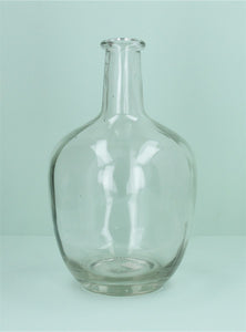 Clear glass rum bottle vase lge