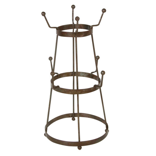 Brown antique style metal mug tree orn