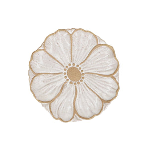 White Stoneware Flower Plate Sml