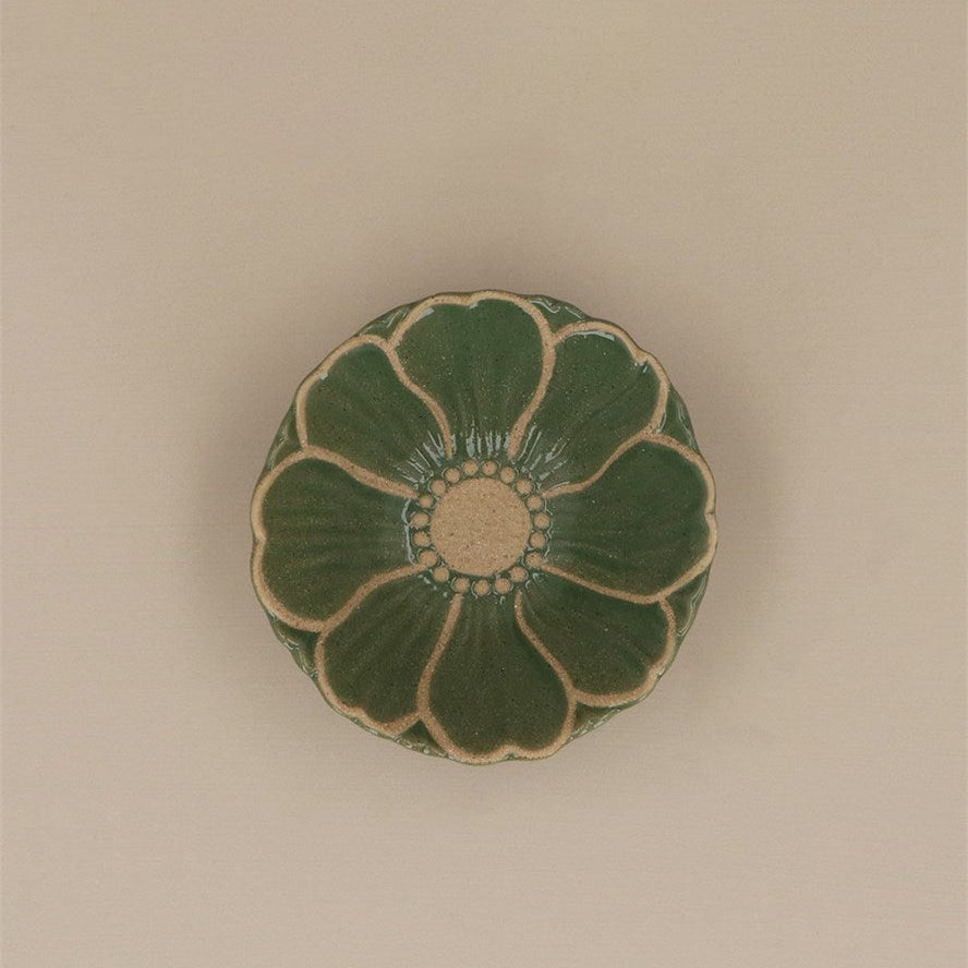 Stoneware Mini Bowl | Green Flower