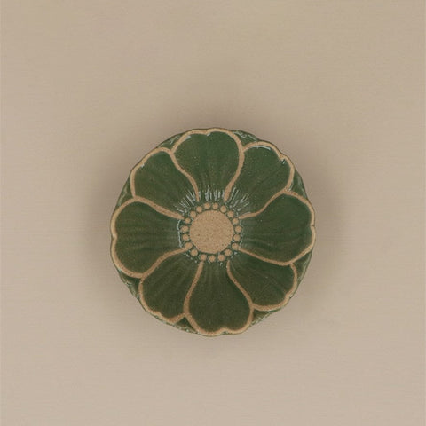 Stoneware Mini Bowl | Green Flower