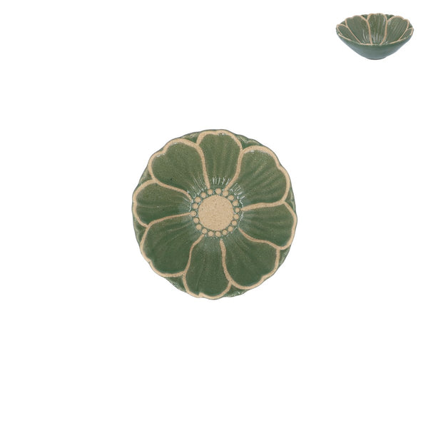 Stoneware Mini Bowl | Green Flower