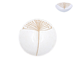 White Stoneware Seed Head Bowl Sml
