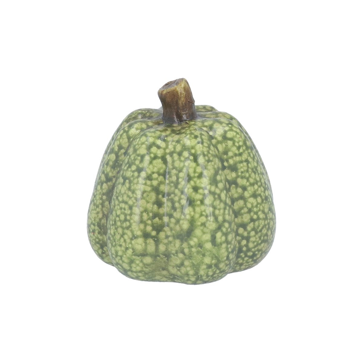 Green Speckle Ceramic Pumpkin Orn Mini