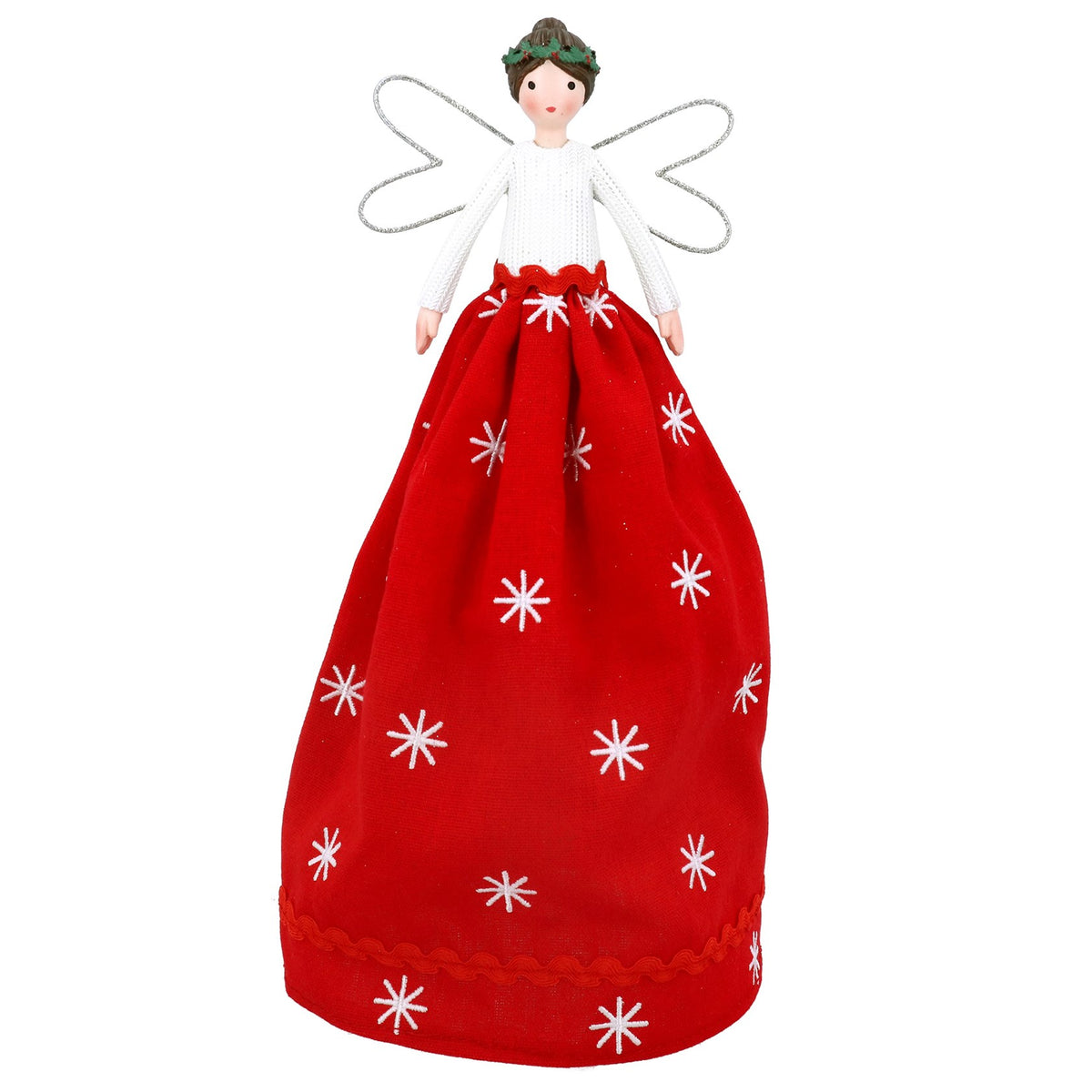Red/White Scandi Tree Top Fairy Large