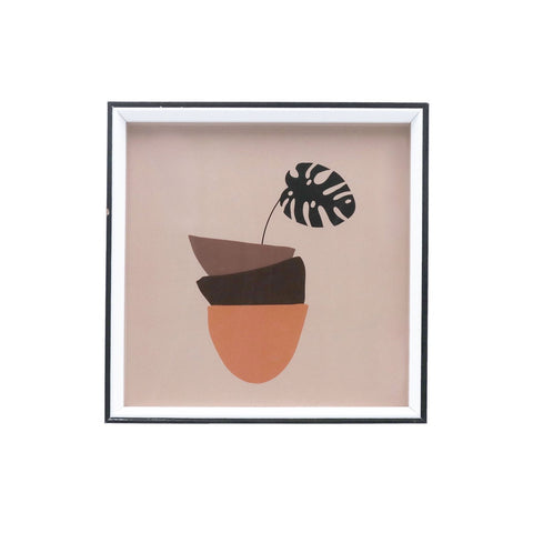 Bowl & Monstera Print in Black Frame | 30cm