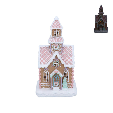 Resin Pastel Iced LED Gingerbread House