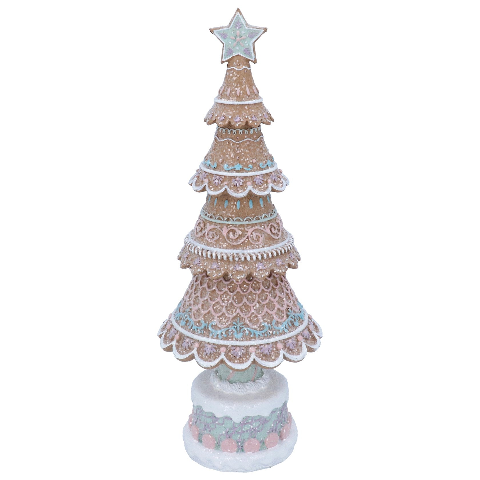 Resin Pastel Iced Gingerbread Tree Orn