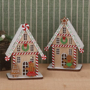 Gingerbread LED Chalet | Wood Ornament