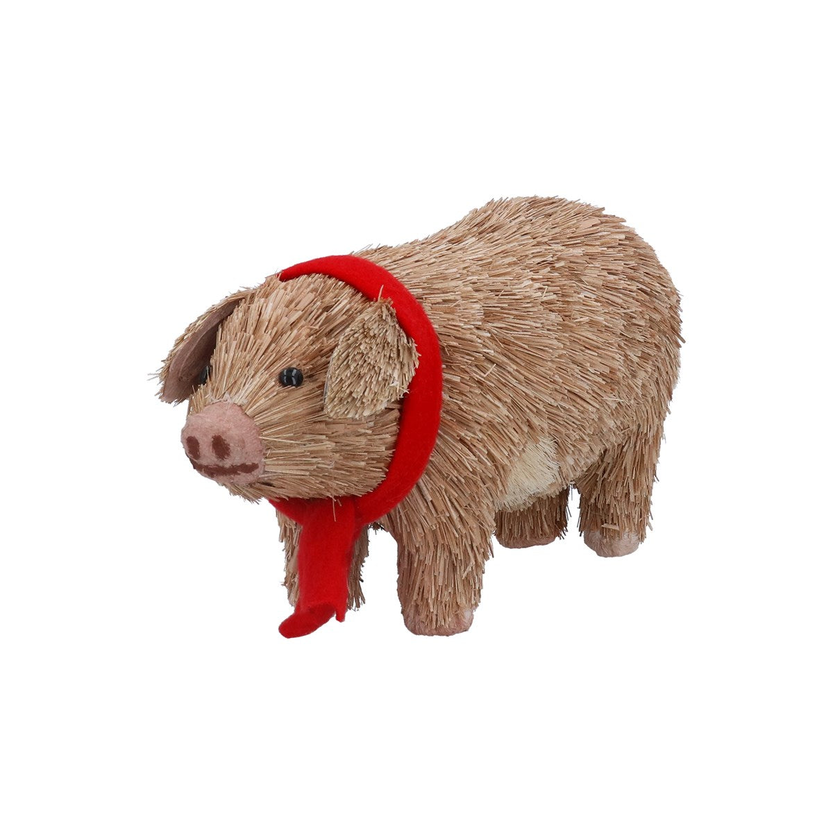 Bristle Pig W Red Scarf Orn Med