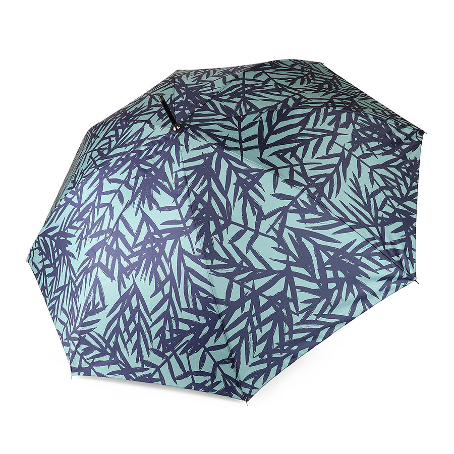 Green Leaf Silhouette Long Handled Umbrella