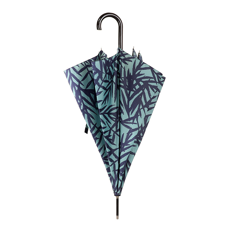 Green Leaf Silhouette Long Handled Umbrella