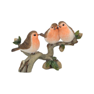 Resin robins on branch orn