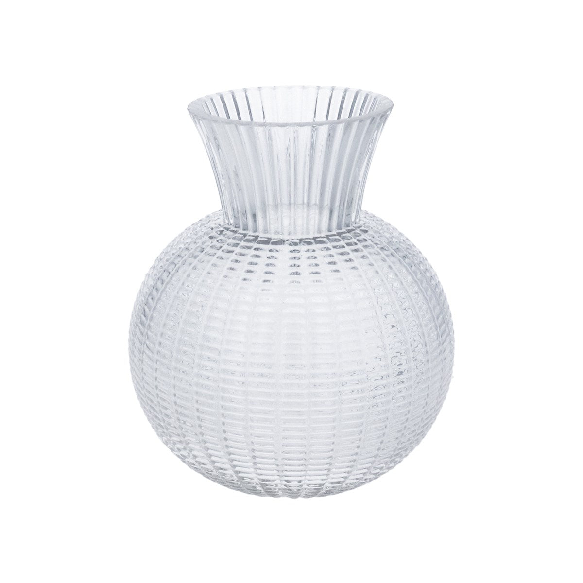 Clear Glass Woven Ball Vase Small