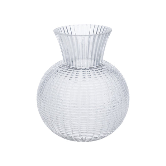 Clear Glass Woven Ball Vase Small