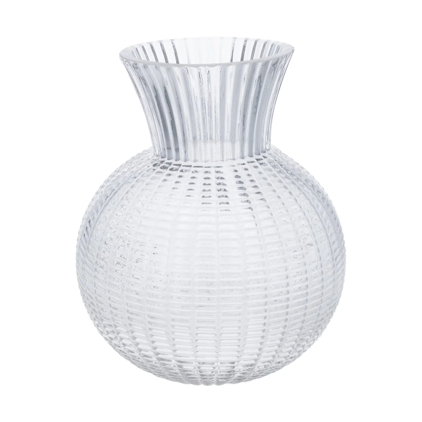 Clear Glass Woven Ball Vase Large