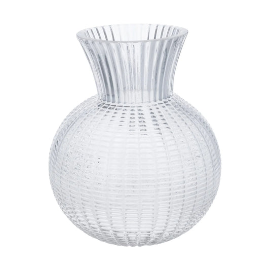 Clear Glass Woven Ball Vase Large