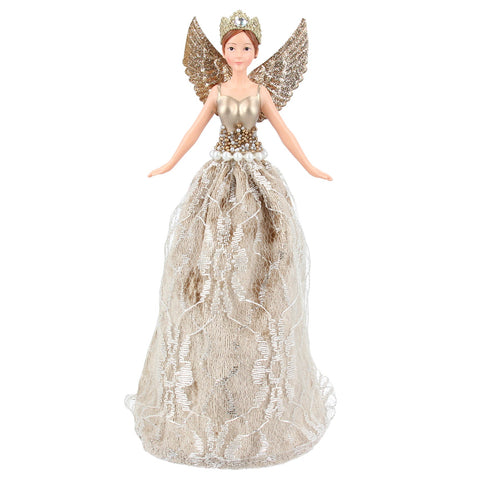 Lux gold lace tree top fairy sml