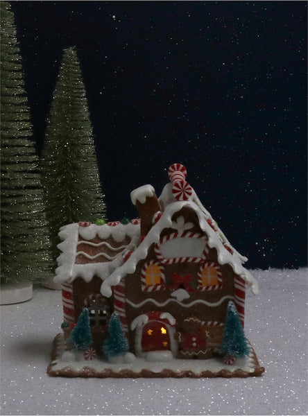 Gingerbread LED/Resin House Orn Med