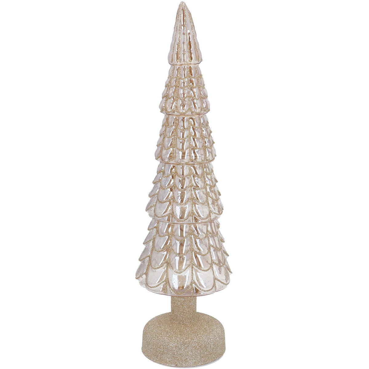 Gold Glass LED Tree Ornament Large