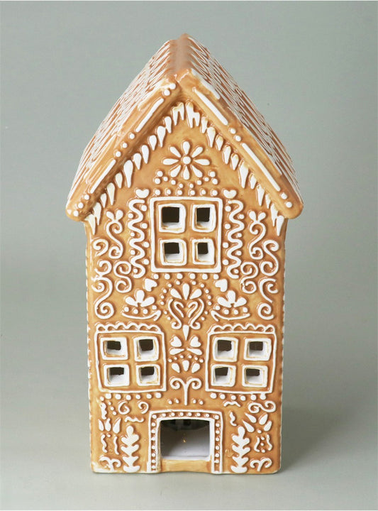 Ceramic LED Light Up Gingerbread Town House
